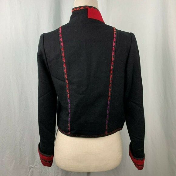 Sarmite Wearable Art Jacket Blazer S Black Red - Picture 4 of 5